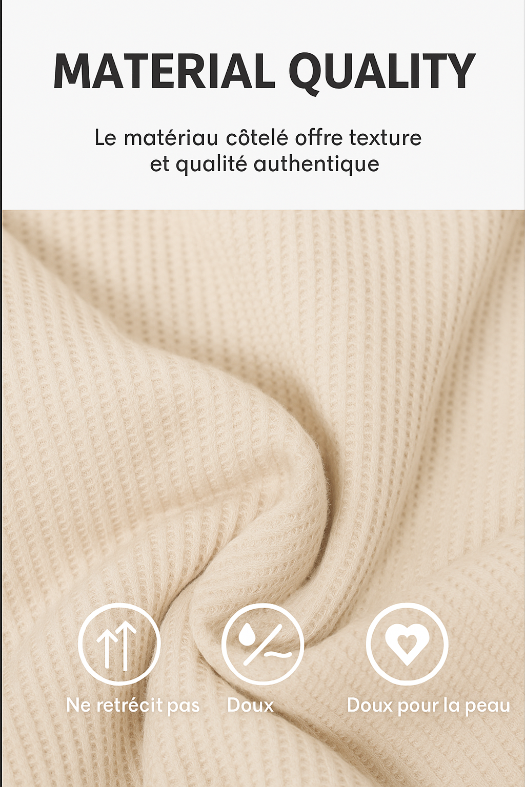 Roovilo Élodie™ – Haut Doux à Manches Longues en Maille Côtelée – Élégant & Flatteur pour le Ventre