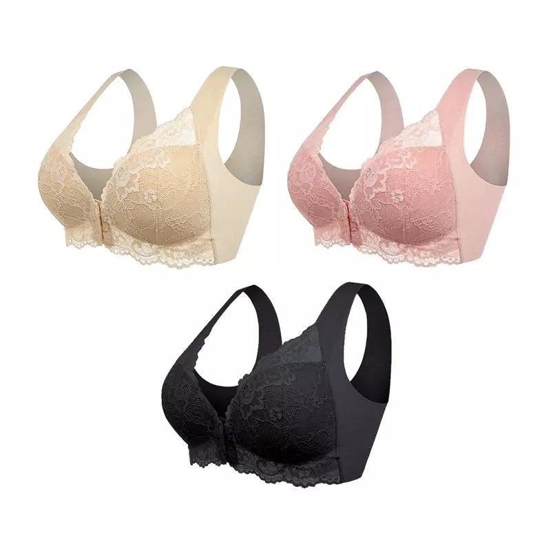 Roovilo™ Soutien-Gorge Sans Armatures à Ouverture Frontale – Offre Spéciale 3 pour le Prix d’1 | Confort & Maintien Élégant