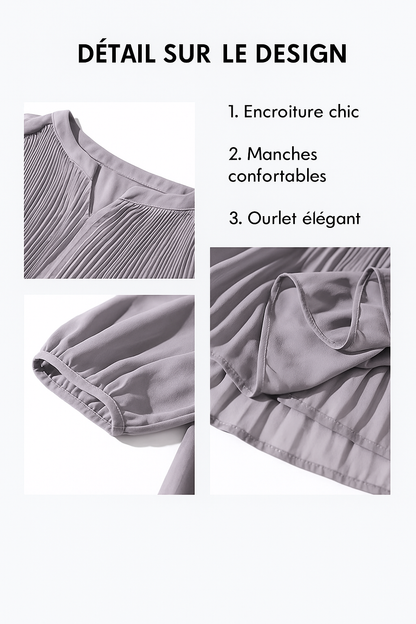Roovilo Élise™ – Blouse Plissée Élégante et Confortable