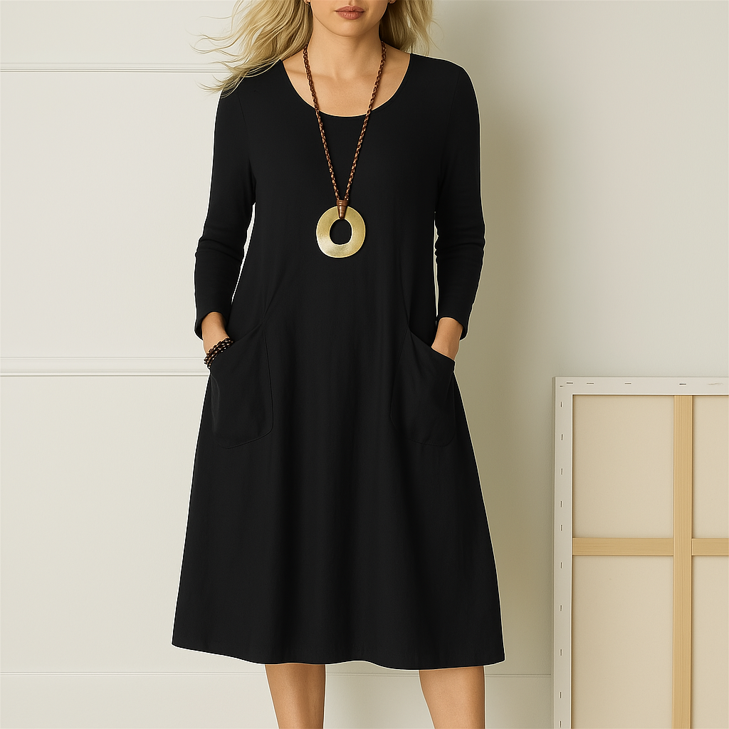 Roovilo™ Sophie Manches Longues - Robe Élégante avec Couverture Raffinée du Ventre