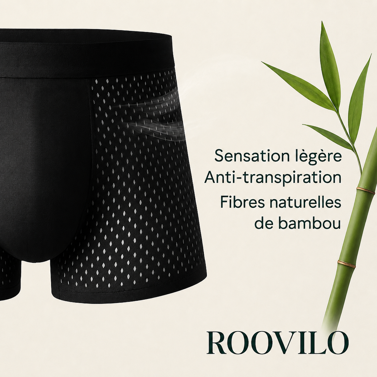Roovilo™ Boxers Écologiques en Bambou – Douceur, Respirabilité et Confort Durable