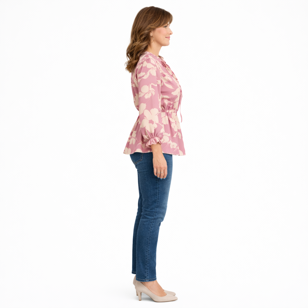 Roovilo™ Tunique Florale Élégance – Coupe Fluide, Taille Cintrée & Confort Absolu