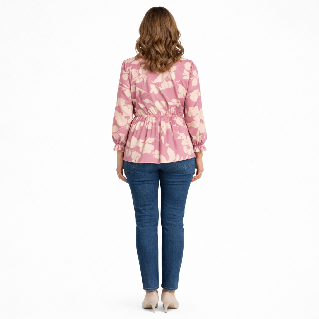 Roovilo™ Tunique Florale Élégance – Coupe Fluide, Taille Cintrée & Confort Absolu