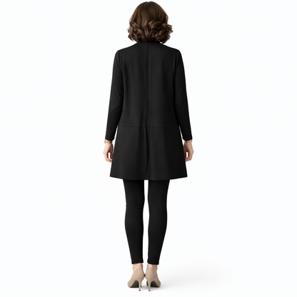 Roovilo™ Robe Ample Confort Élégance – Col Zippé, Coupe Flatteuse et Poches Pratiques