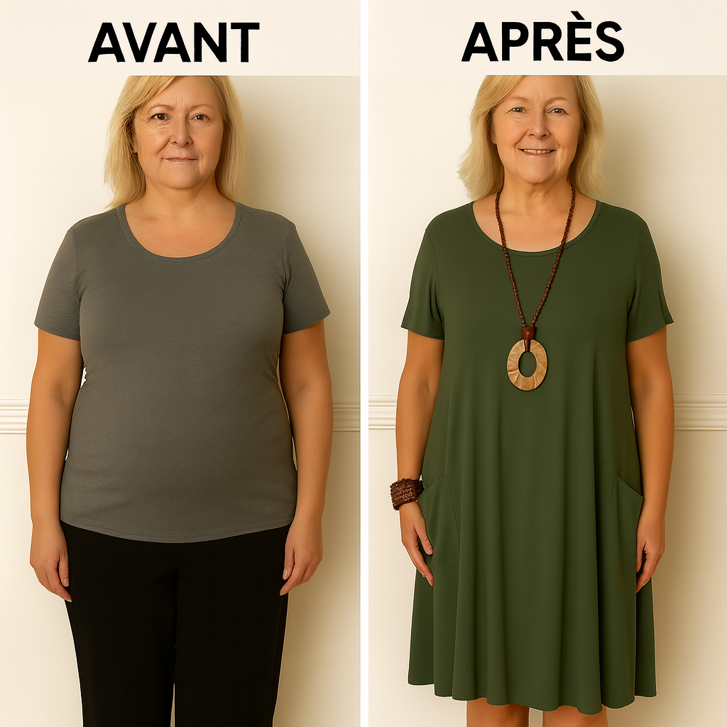 Roovilo™ Sophie - Robe Élégante avec Couverture Subtile du Ventre