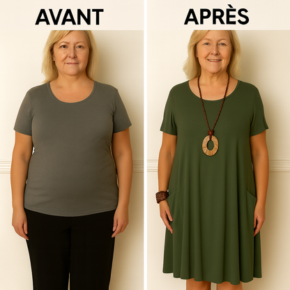 Roovilo™ Sophie - Robe Élégante avec Couverture Subtile du Ventre