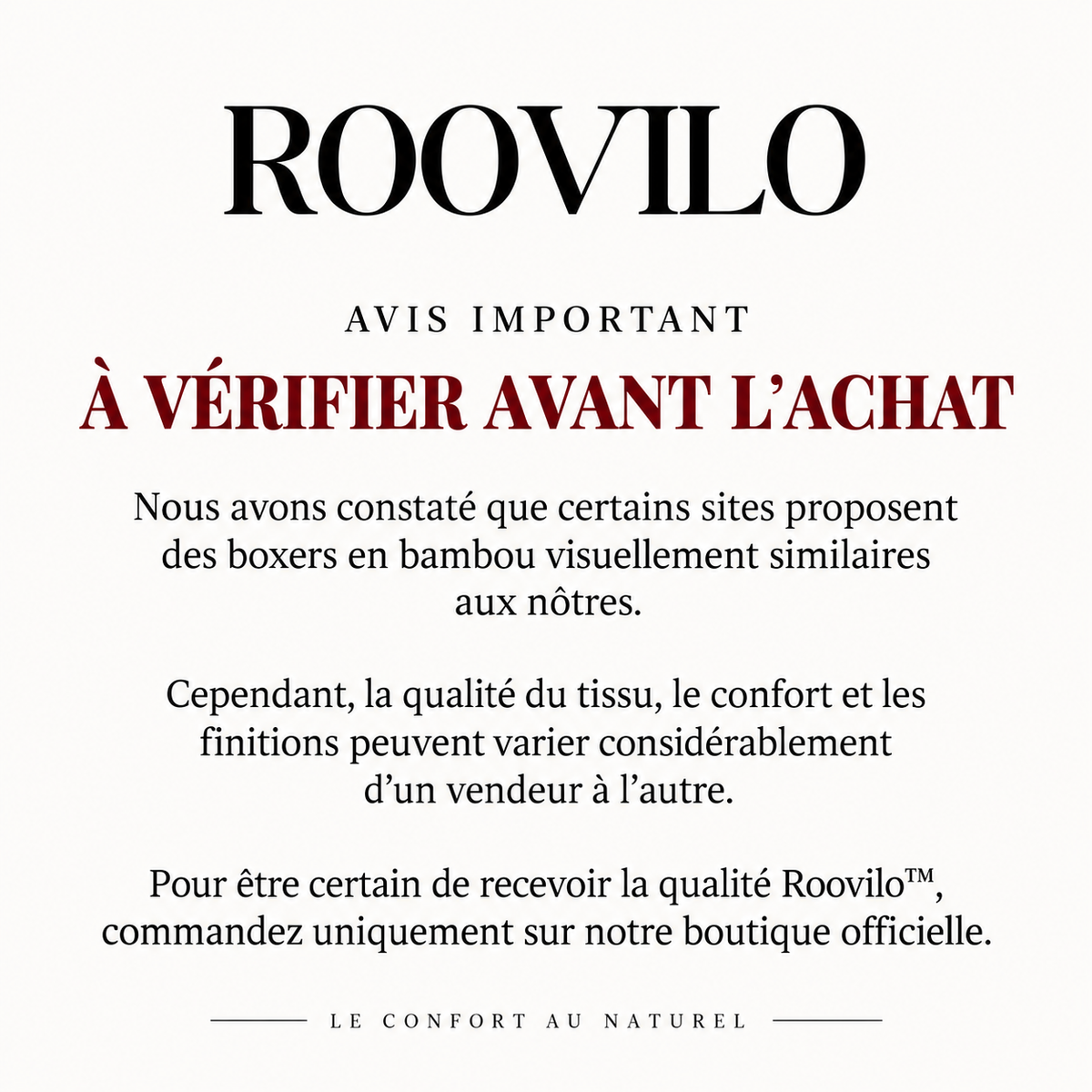 Roovilo™ Boxers Écologiques en Bambou – Douceur, Respirabilité et Confort Durable