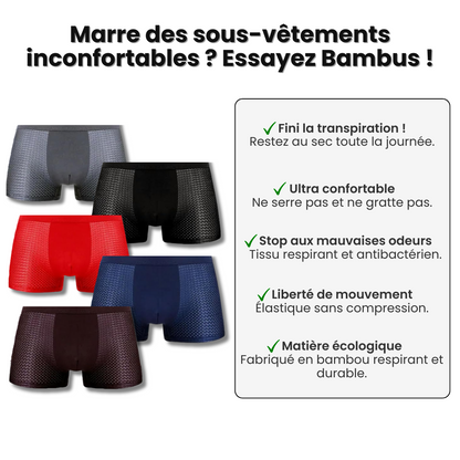 Roovilo™ Boxers Écologiques en Bambou – Douceur, Respirabilité et Confort Durable